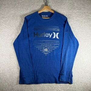 Y2K Hurley blue graphic long sleeve surf thermal shirt Size M